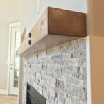 Fireplace mantel from solid lodgepole pine